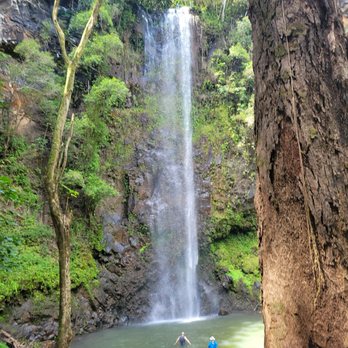 Kayak Adventures - Falls at the end of the hike - Rafting/Kayaking Near Me - Kapaa, Hawaii