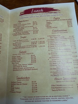 Menu photo 2 Plazita Mexico Cafe Tucson, AZ Menu photo 2 Plazita Mexico Cafe Tucson, AZ