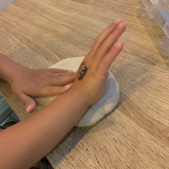 Pizza District - Kids playing with pizza dough kid friendly setting - Pizza Near Me - Boca Raton, Florida