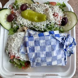 Gyros House - Carved Gyro Sandwich with Greek salad