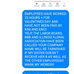 Sacred Botanical Design Studio - SERVICES RENDERED TO FILL ORDERS ON VALENTINE'S DAY 2020. SHE READ BUT...NO RESPONSE! NO WORKERS HAVE RECEIVED ANY PAY! THAT'S ROBBERY!!!