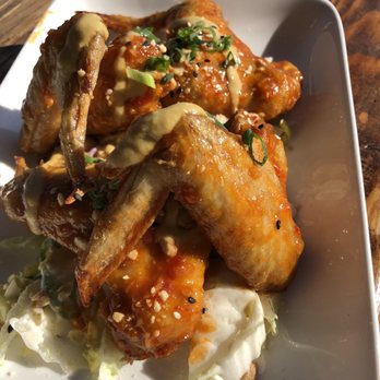 The Observatory - Sesame sweet chili Chicken wings - happy hour $5 - a little spicy not my favorite thing I tired - New American Near Me - Portland, Oregon The Observatory - Sesame sweet chili Chicken wings - happy hour $5 - a little spicy not my favorite thing I tired - New American Near Me - Portland, Oregon