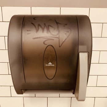 Pho Ben - Heights - Graffiti on empty hand towel dispenser - Vietnamese Near Me - Houston, Texas Pho Ben - Heights - Graffiti on empty hand towel dispenser - Vietnamese Near Me - Houston, Texas
