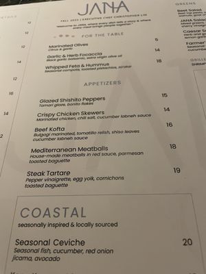 Menu photo 4 Jana Mediterranean Coastal Torrance, CA