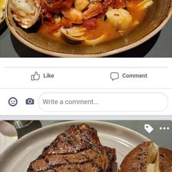 Ironwood Steak House - Sea food and ribeye....