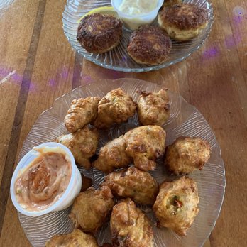 Over the Waterfront - Conch fritters, mini crab cakes - Seafood Near Me - North Captiva, Florida Over the Waterfront - Conch fritters, mini crab cakes - Seafood Near Me - North Captiva, Florida