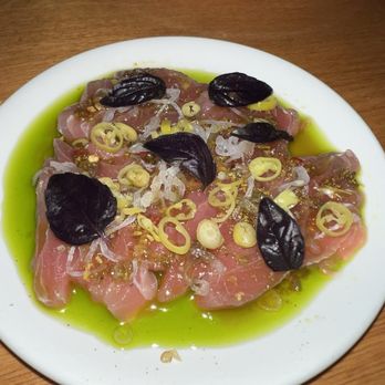 Etra - Tuna Crudo - guindilla pepper, fennel pollen - Italian Near Me - Los Angeles, California Etra - Tuna Crudo - guindilla pepper, fennel pollen - Italian Near Me - Los Angeles, California
