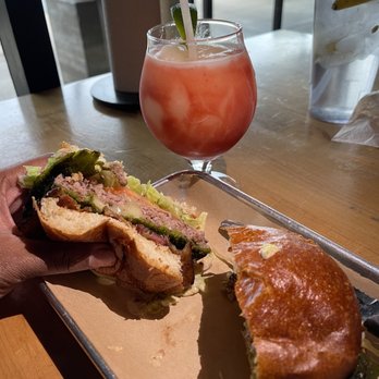Hopdoddy Burger Bar - Llano Poblano & frozen strawberry margarita - Burgers Near Me - Austin, Texas Hopdoddy Burger Bar - Llano Poblano & frozen strawberry margarita - Burgers Near Me - Austin, Texas