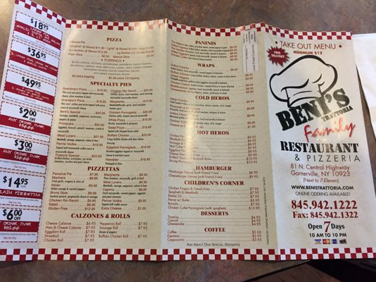 Menu photo 7 Beni's Trattoria Garnerville, NY
