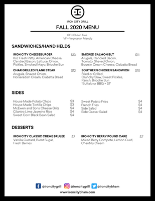 Menu photo 1 Iron City Bham Birmingham, AL Menu photo 1 Iron City Bham Birmingham, AL
