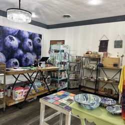 The Blue Berry Cafe - For sale items and check in counter