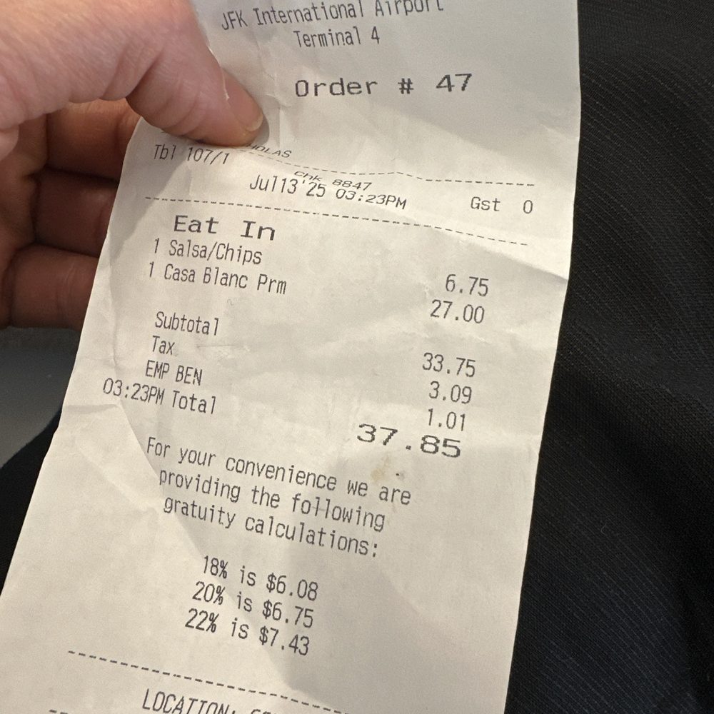 $27 for a Ranch Water that was lemonade. Salsa was frozen.   Were talking badly about another customer, no idea why.