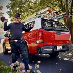 Chim Chim Cheree - His bright red truck and big smile can be seen a mile away!