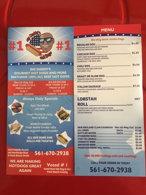Menu photo 3 Big Daddy's Hot Dogs North Palm Beach, FL Menu photo 3 Big Daddy's Hot Dogs North Palm Beach, FL