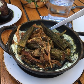 Blue Duck Tavern - Fried okra with pig's ear - New American Near Me - Washington, DC, District of Columbia Blue Duck Tavern - Fried okra with pig's ear - New American Near Me - Washington, DC, District of Columbia