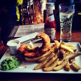 My fish and chips arrived and noticed a certain scorpion like curve of the cod. Deliberate or not, it looked wonderful