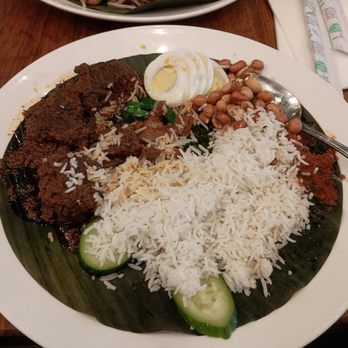 Ipoh Kopitiam - Nasi lemak with beef. Sorry I ate some before the photo. - Malaysian Near Me - Alhambra, California