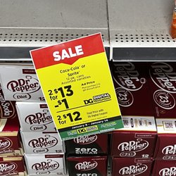Dollar General - Coca Cola products 2/$13 but if you use a Digital coupon (which is hard to use no internet in building)