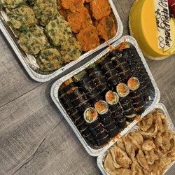 Joeun Banchan Catering - Kimchi and seafood pancake, kimbap, fried mandu