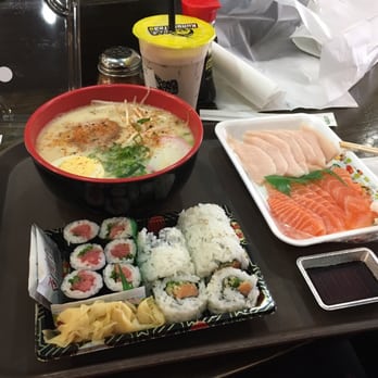 Tensuke Express - Plain ramen, spicy salmon crunch roll, toro roll, sake and hamachi from the market - Noodles Near Me - Columbus, Ohio Tensuke Express - Plain ramen, spicy salmon crunch roll, toro roll, sake and hamachi from the market - Noodles Near Me - Columbus, Ohio