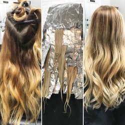 Lisa Eaton at Mimosa's Hair Studio - Color melt using balayage technique