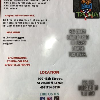 Ruta Taina - Menu - Food Trucks Near Me - St. Cloud, Florida