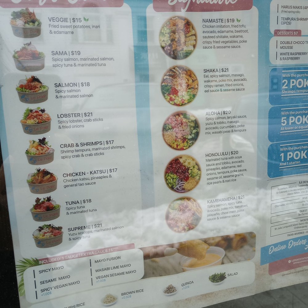 Le Poke Station - Menu - Poke Near Me - Ottawa, Ontario Le Poke Station - Menu - Poke Near Me - Ottawa, Ontario