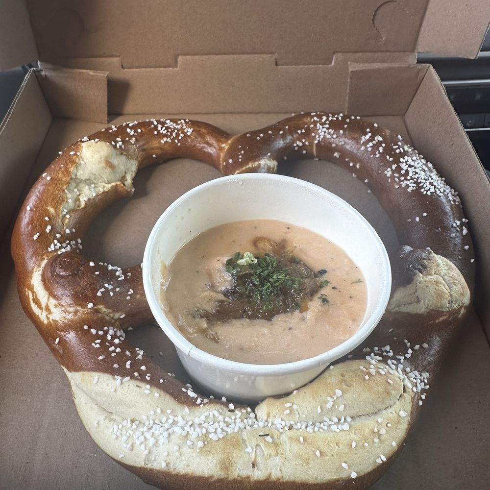 Giant Soft Authentic Bavarian Pretzel didn't like the cheese