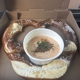 Giant Soft Authentic Bavarian Pretzel didn't like the cheese Giant Soft Authentic Bavarian Pretzel didn't like the cheese