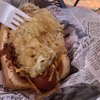 The Naked Dog - Chili and kraut XL dog - Food Trucks Near Me - Savannah, Georgia
