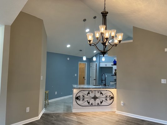 Whole house remodel - This remodel was the most fun. We had an old, tired 55+ condo and totally renovated to all new paint, flooring, bathrooms, kitchen and all new lighting.