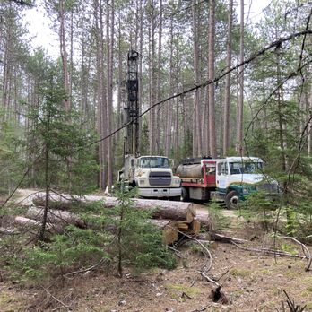 Cathedral Pines Camp Ground - Well drilling rig photo taken while standing in my campsite at Cathedral Pines. - Campgrounds Near Me - Eustis, Maine