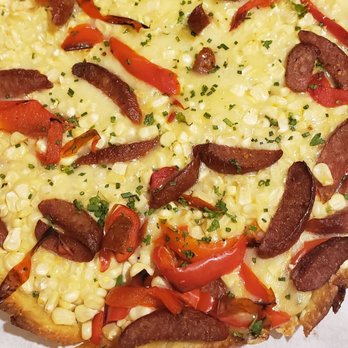 Zelo Gourmet Pizza - Corn andouille pizza. Our fav :D Love their cornmeal crust! - Pizza Near Me - Arcadia, California Zelo Gourmet Pizza - Corn andouille pizza. Our fav :D Love their cornmeal crust! - Pizza Near Me - Arcadia, California