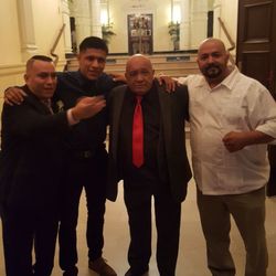 Capetillo Boxing Academy - Luke SantaMaria TEAM from right to left capetillo jr., Capetillo SR, Luke,and Erik Rodriguez in this picture missing more