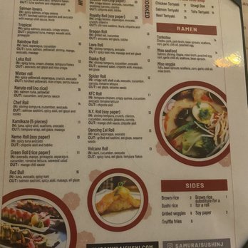 Samurai Sushi - Menu - Japanese Near Me - East Rutherford, New Jersey