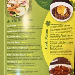 Menu of salads, soups, and Irish foods in March 2026 Menu of salads, soups, and Irish foods in March 2026