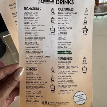 Qurbah - Menu - Coffee & Tea Near Me - Pearland, Texas Qurbah - Menu - Coffee & Tea Near Me - Pearland, Texas