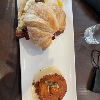 RIZE - croissant sandwich and Crispy Potatoes - Breakfast & Brunch Near Me - Fishers, Indiana