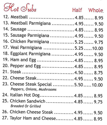 Menu photo 6 Corsi's Pizza Howell, NJ