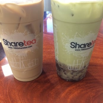 Sharetea - Hokkaido & Matcha Green Milk Tea w/ Red Bean - Coffee & Tea Near Me - San Jose, California Sharetea - Hokkaido & Matcha Green Milk Tea w/ Red Bean - Coffee & Tea Near Me - San Jose, California