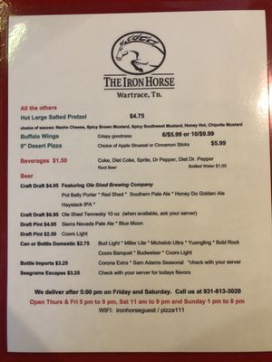 Menu photo 6 The Iron Horse Wartrace, TN Menu photo 6 The Iron Horse Wartrace, TN