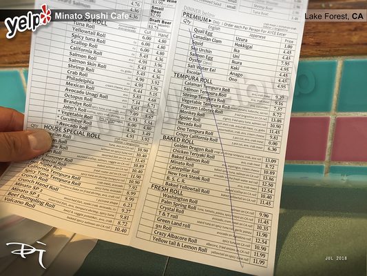 Menu photo 8 Minato Sushi Lake Forest, CA Menu photo 8 Minato Sushi Lake Forest, CA