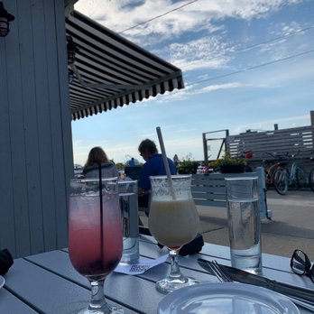 Le Dock - two drinks on a table - Seafood Near Me - Fire Island, New York