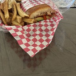 Turkey Breast Panini with fries. Turkey Breast Panini with fries.