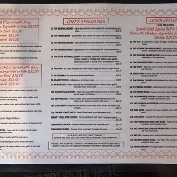 Thai Fusion Cuisine - Menu - Thai Near Me - Pinehurst, North Carolina Thai Fusion Cuisine - Menu - Thai Near Me - Pinehurst, North Carolina