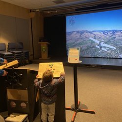 Scienceworks Hands-On Museum - Flight simulator for the older kids to fly a plane.