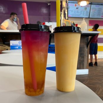 Koi D Bar - 24 oz. Galaxy Drink - grapefruit with popping passion (left) 24 oz. Smoothie - Mango (right) - Ice Cream & Frozen Yogurt Near Me - Salt Lake City, Utah Koi D Bar - 24 oz. Galaxy Drink - grapefruit with popping passion (left) 24 oz. Smoothie - Mango (right) - Ice Cream & Frozen Yogurt Near Me - Salt Lake City, Utah