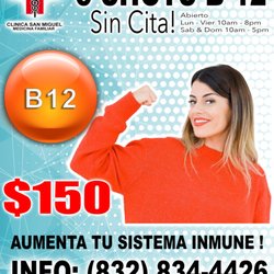 Clinica San Miguel - Vitamina B 12, Fortalece tu sistema inmunologico y aumenta tu energia