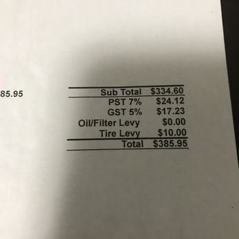 Big O Tires - Overcharging us by miscalculating tax - Tires Near Me - Vancouver, British Columbia