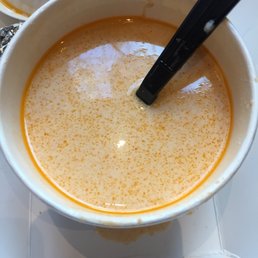 Thin oily lobster bisque Thin oily lobster bisque